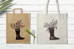 Papercut template of flowers and branches in a boot. Product Image 4