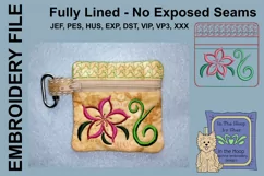 Swirly Flower Zipper Bag / Fully Lined, 4X4 HOOP Product Image 1