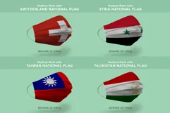 Mask with switzerland syria taiwan tajikistan Nation Flags Product Image 1