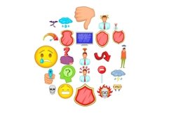 Strain icons set, cartoon style Product Image 1