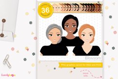 Girl clipart avatar, female logo, social brand LVB50 Blossom Product Image 1