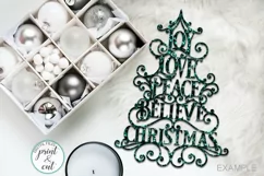 Joy Love Peace Believe Christmas svg dxf pdf cut template Product Image 3