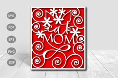 Cat Mom Papercut Card Cover Template SVG Design Product Image 1