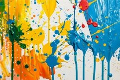 Vibrant paint splashes on white background Product Image 1