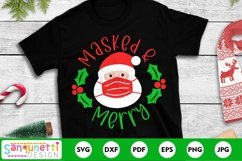 Masked and Merry SVG, Mask Santa cut file Product Image 1