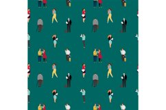 Seamless pattern with people walking, dating, speak Product Image 1