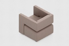 Isometric Arm Chair 3D isolated render Product Image 1