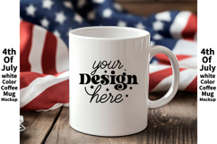 4th of July white 11oz blank coffee mug mockup Product Image 1