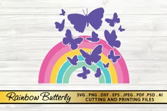 Rainbow SVG PNG EPS DXF Files Butterfly SVG Cut File Product Image 1