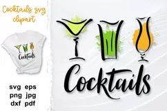 Cocktail SVG glass, drinking SVG, Cocktails clipart. Product Image 1