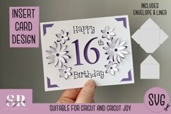 16th Birthday card insert design| Paper cutting |Cricut Card Product Image 1
