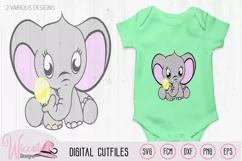 Baby elephant svg, Neutral baby svg, newborn, scanncut Product Image 1