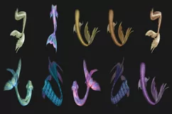 50 MERMAID TAIL TRANSPARENT PNG FILES, PHOTOSHOP OVERLAYS Product Image 6