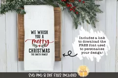 Christmas Tea Towel SVG | We Whisk You A Merry Christmas Product Image 1