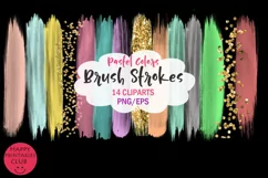 Pastel Colors Brush Strokes- Pastel Brush Strokes Clipart Product Image 2