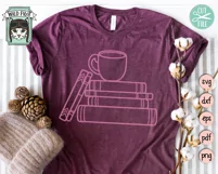 Books and Coffee SVG, Book Lover SVG, Teacher SVG, Library Product Image 3