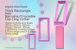 Thick Rectangle Hair Barrette/Crocodile Clip Clay Cutter Product Image 1