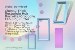 Chunky Thick Rectangle Hair Barrette/Crocodile Clay Cutter Product Image 1
