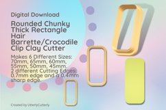 Chunky Thick Rectangle 2 Hair Barrette/Crocodile Clay Cutter Product Image 1
