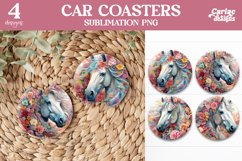Car Coaster Sublimation, Horse Car Coaster Product Image 1