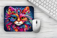 flower cat Mousepad PNG, Animal Mousepad Sublimation Designs Product Image 1