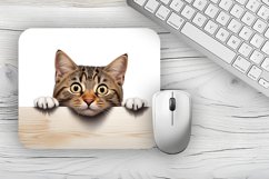 Cute Cat Mousepad Sublimation Design, Animal Mousepad PNG Product Image 1
