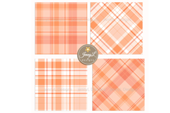 Pastel Peach Plaid Digital Papers Product Image 6
