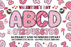 Valentine Alphabet Clip Art, valentines day letters doodle Product Image 1