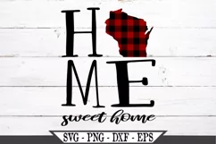 Wisconsin State Home Sweet Home Buffalo Plaid SVG Desig Product Image 2
