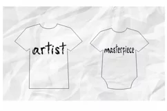 Artist and Masterpiece SVG, Mom and Baby Svg, Matching Svg Product Image 1