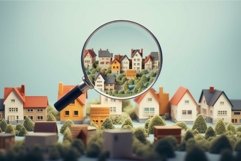 Miniature neighborhood magnified, concept of detailed home s Product Image 1