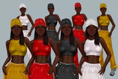African American women clip art bundles, Gym clipart PNG Product Image 10
