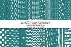 Teal Doodle Seamless Digital Papers Product Image 1