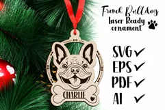 French Bulldog laser cut Ornament Product Image 1