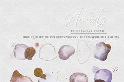 Gold Watercolor Shapes PNG Product Image 7