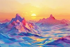 Surreal digital landscape at sunset Product Image 1