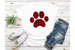 Buffalo Plaid Dog Paw svg Christmas design for dog lovers Product Image 2