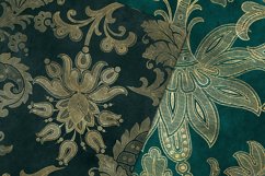 Teal Floral Velvet Digital Paper Product Image 4