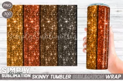 Fall Colored Sequin 20 oz Skinny Tumbler Wrap| Png Product Image 1