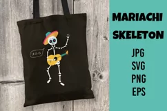 Mariachi skeleton with guitar. SVG/PNG/EPS/JPG Product Image 1
