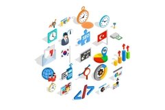 Business plan icons set, isometric style Product Image 1