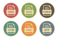 Set Of File Formats Icons Product Image 1