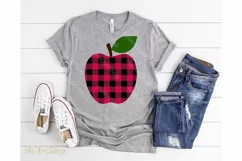 Buffalo Plaid Apple svg, Teacher svg, Back To school svg Product Image 2