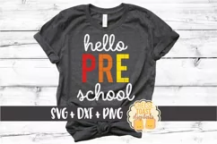Rainbow Hello Preschool - Back to School SVG PNG DXF Files Product Image 1