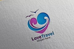 Travel and Tourism Logo with Love, Sea, and Beach Product Image 6