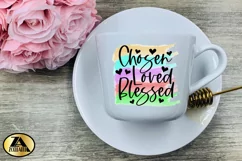 Chosen Loved Blessed PNG Christian Watercolor Sublimation Product Image 6