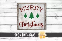 Merry Christmas - Christmas Tree Sign SVG PNG DXF Cut Files Product Image 1