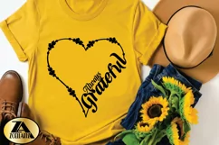 Grateful SVG PNG EPS DXF Thanksgiving SVG Floral Heart SVG Product Image 3