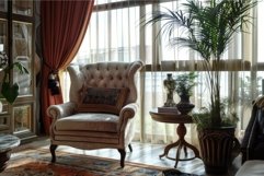 Elegant vintage living room with classic armchair Product Image 1