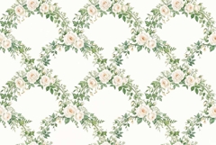 Watercolor seamless pattern with elegant floral arches white Product Image 1